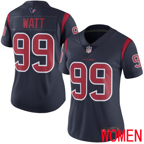 Houston Texans Limited Navy Blue Women J J  Watt Jersey NFL Football #99 Rush Vapor Untouchable->youth nfl jersey->Youth Jersey